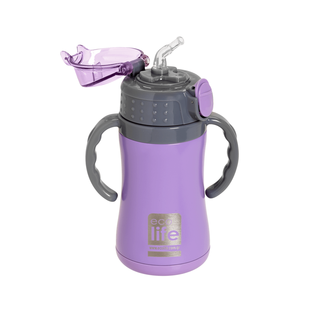 ECOLIFE KIDS THERMOS LILAC WITH HANDLES 300ML