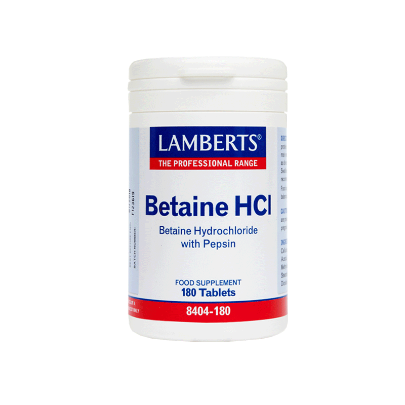 BETAINE HCI 324MG PEPSIN 180TABS