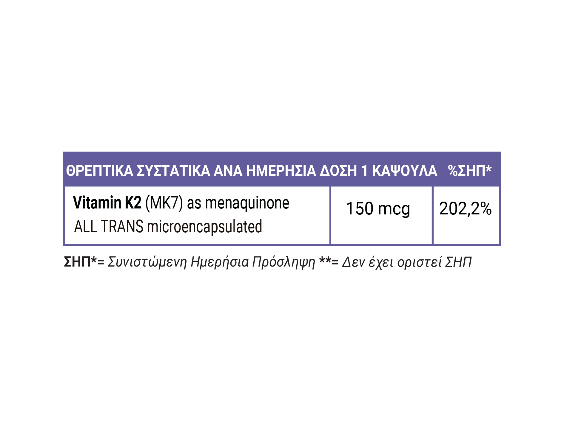 FULL HEALTH NATURAL VITAMIN K2 (MK7) 60 VCaps (Συμπλήρωμα διατροφής με βιταμίνη Κ2 που συμβάλλει στην φυσιολογική κατάσταση των οστών)