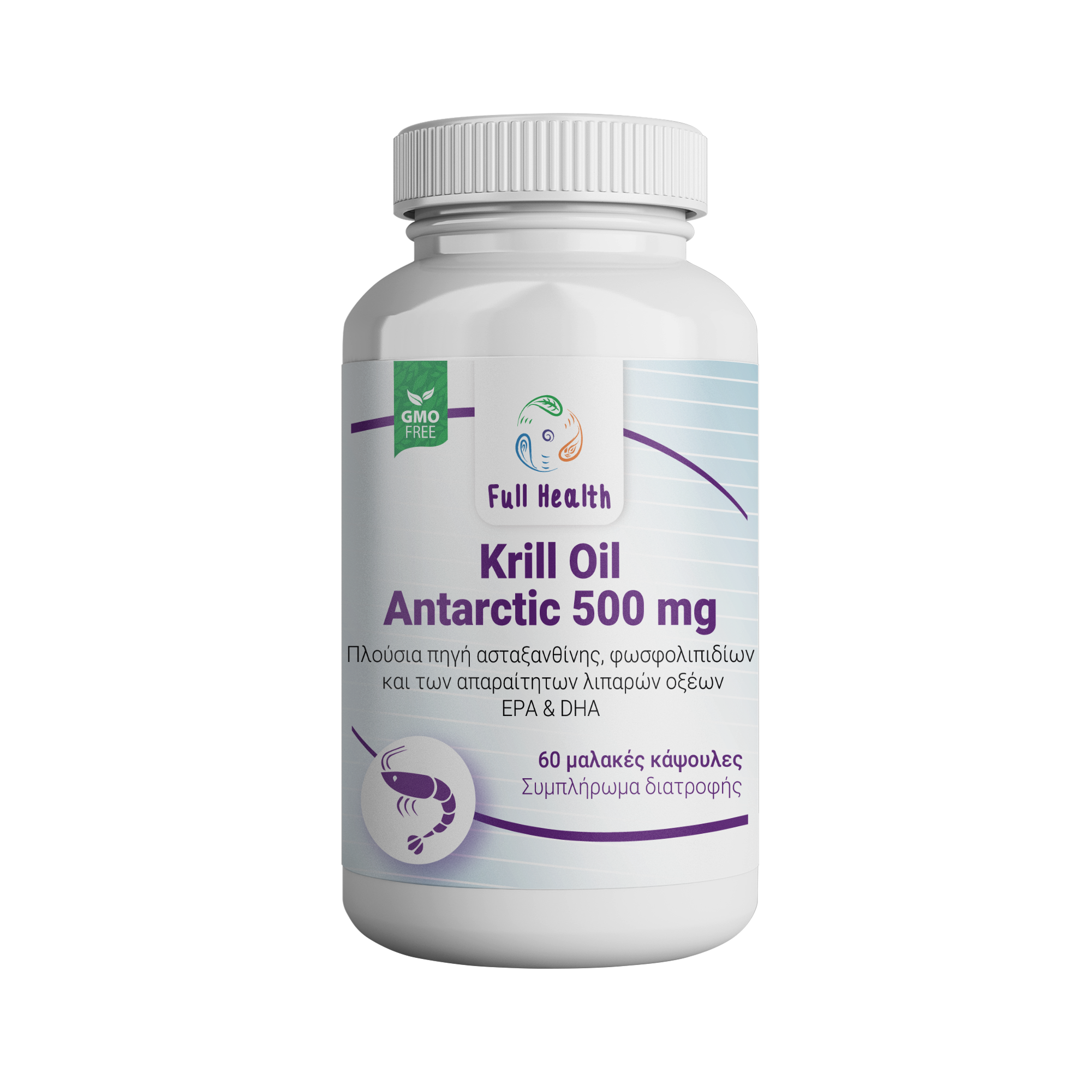 FULL HEALTH KRILL OIL ANTARCTIC 60 SOFTGELS (Συμπλήρωμα διατροφής με έλαιο κριλ)